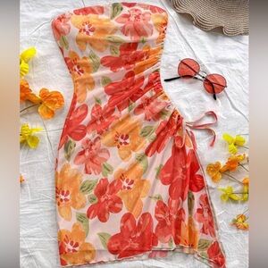 Floral Strapless Dress